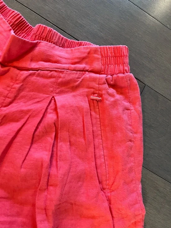 Athleta Playa Linen Wide Leg Crop Pants Coral Size 8 100% Linen - Picture 6 of 11